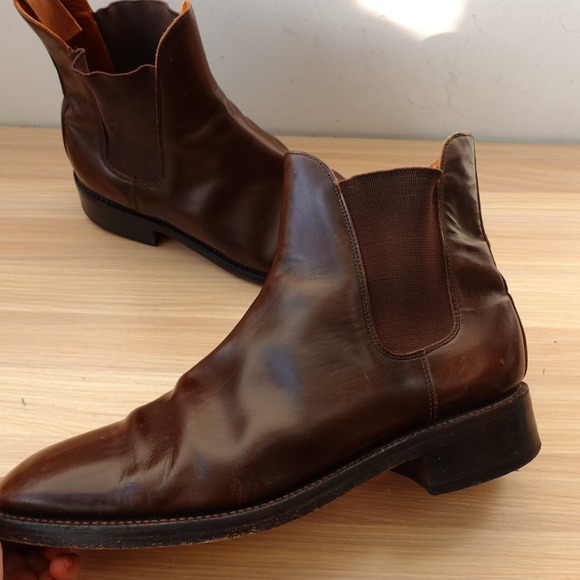 Barneys New York Chelsea Boots Men 11 EU 44 Brown Leather Luxury Classic ENGLAND